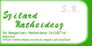 szilard matheidesz business card